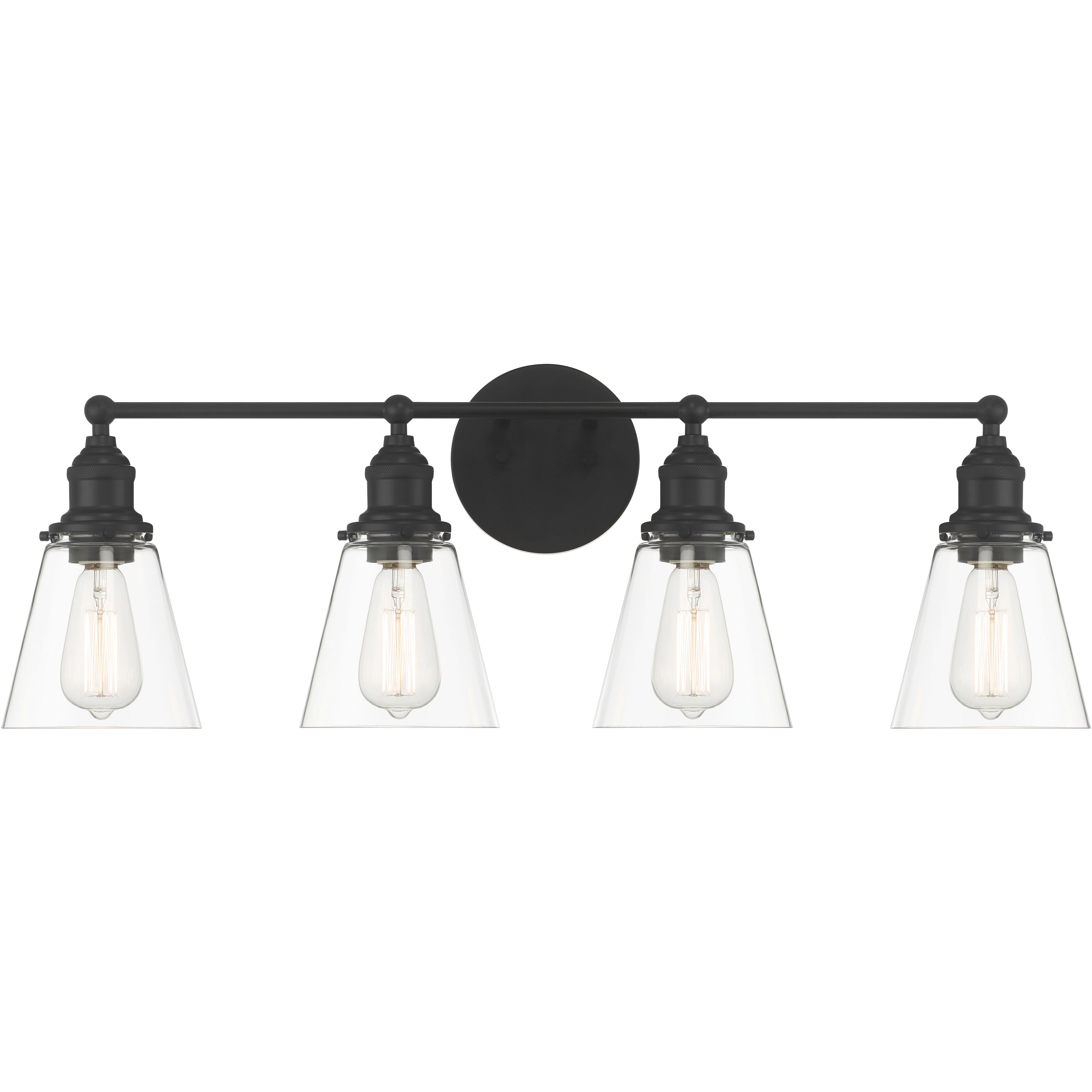 Barwell 4 Light 33 inch Coal Black Bath Vanity Light Wall Light
