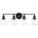 Barwell 4 Light 33 inch Coal Black Bath Vanity Light Wall Light