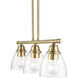 Montgomery 3 Light 30 inch Antique Brass Linear Chandelier Ceiling Light