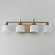Bisque 4 Light 32 inch Natural Aged Brass Bath Vanity Wall Light