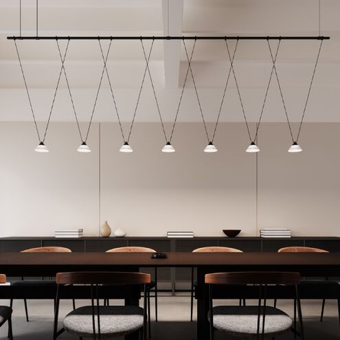 Suspenders LED 97 inch Satin Black Suspension Ceiling Light