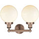 Beacon 2 Light 15.5 inch Antique Copper Bath Vanity Light Wall Light in Matte White