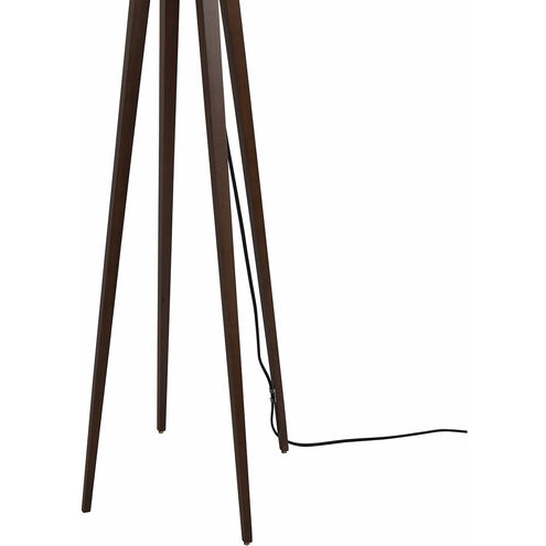 Quattro 61 inch 23.00 watt Dark Walnut and Weathered Brass Floor Lamp Portable Light