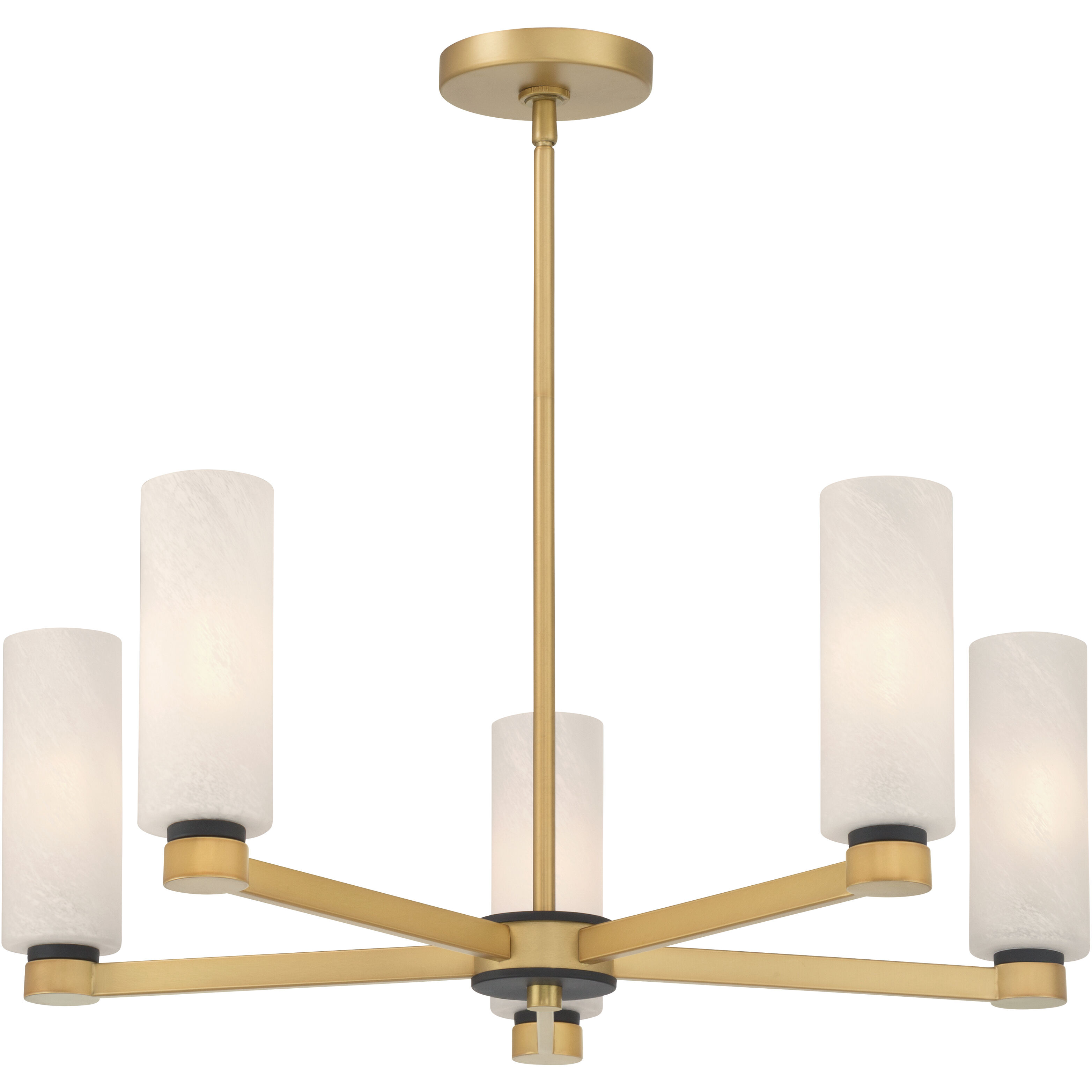 Wexmere 5 Light 26 inch Legacy Brass and Dark Matte Black Chandelier Ceiling Light