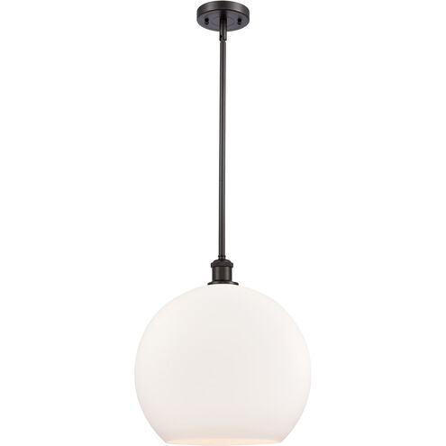 Ballston Athens LED 13.75 inch Oil Rubbed Bronze Pendant Ceiling Light in Matte White Glass