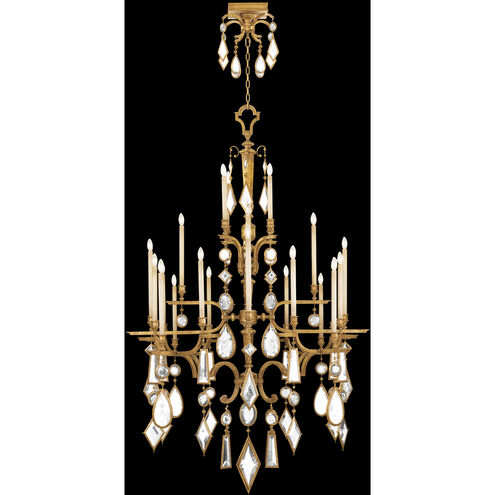 Encased Gems 24 Light 53 inch Gold Chandelier Ceiling Light in Clear Crystal