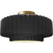 Radiance Collection - Pleated Tier LED 16.5 inch Gloss Black and Brushed Brass Semi-Flush Ceiling Light in Dedicated LED, 16.5W x 8H, Form+Finish+Function