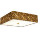Mosaic 3 Light Gold Bath/Flush Mounts Ceiling Light in Gold Leaf with Antique