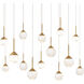 Beyond Quest LED 9.5 inch Aged Brass Multi-Light Pendant Ceiling Light, Linear Canopy