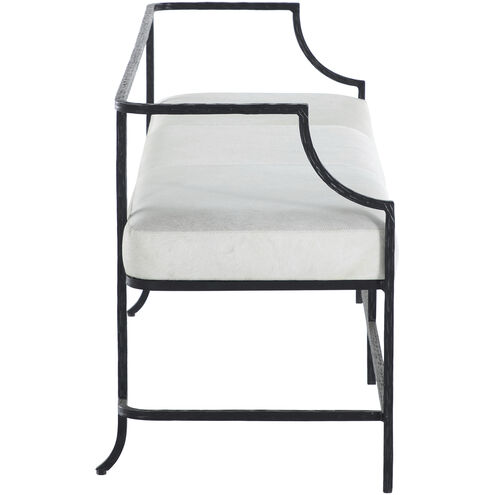 Victor Flat Black / Natural Ivory Hide Bench