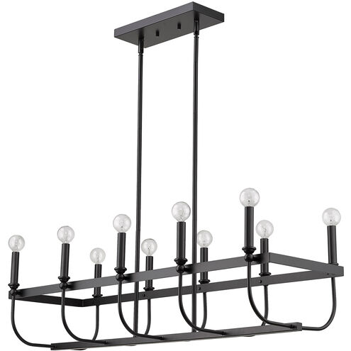 Beckett 10 Light 40 inch Matte Black Island Pendant Ceiling Light