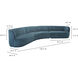 Yoon Blue Modular Sectional, Right