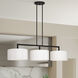 Meridian 3 Light 14 inch Black Extra Large Linear Chandelier Ceiling Light, Extra Large