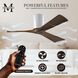 Atlas Irene-3H 42 inch Gloss White with Walnut Tone Blades Ceiling Mount Paddle Fan, Flush Mounted