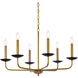 Cohen 6 Light 30 inch Black and Brass Pendant Ceiling Light