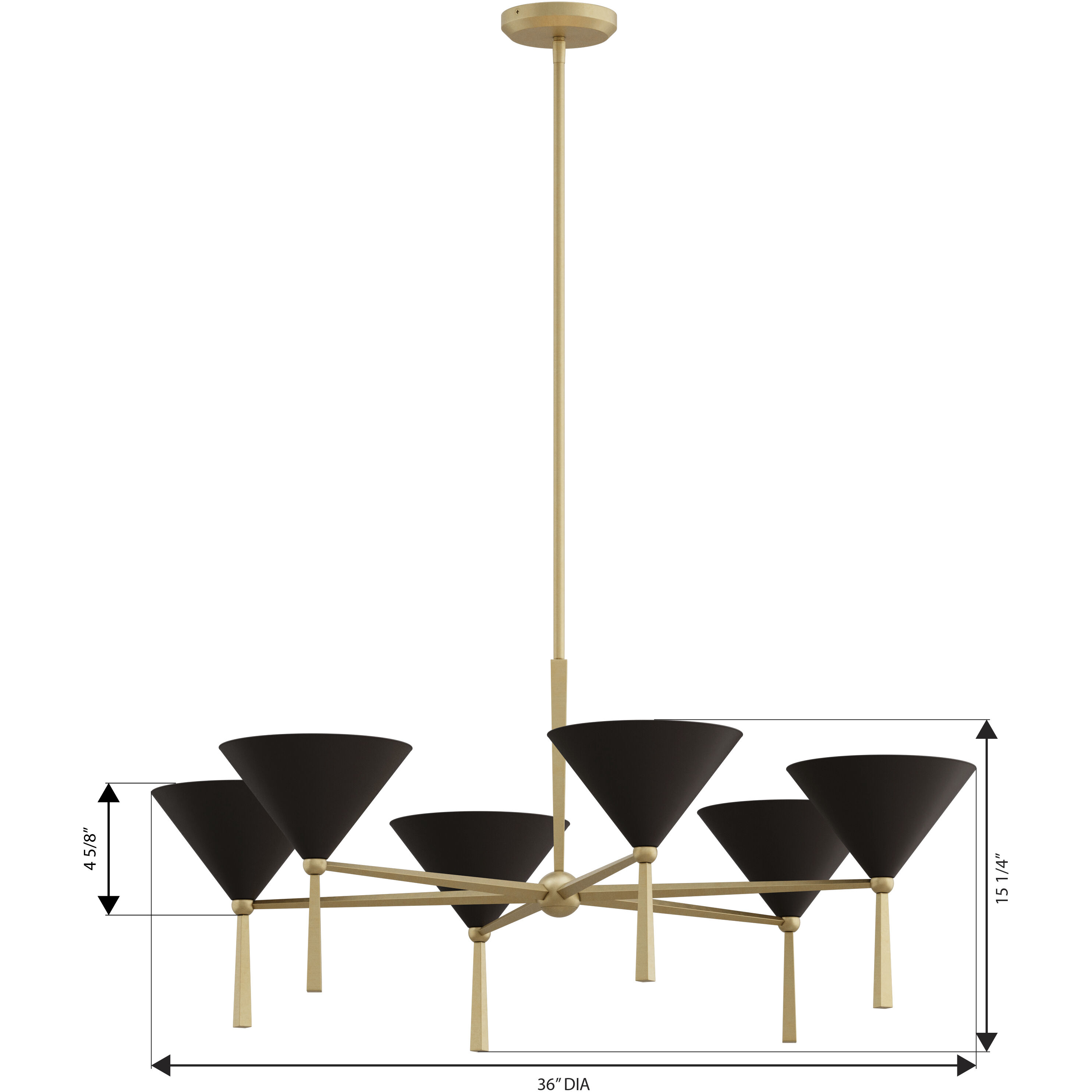 Cortan 6 Light 36 inch Legacy Brass and Dark Bronze Chandelier Ceiling Light