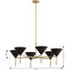 Cortan 6 Light 36 inch Legacy Brass and Dark Bronze Chandelier Ceiling Light