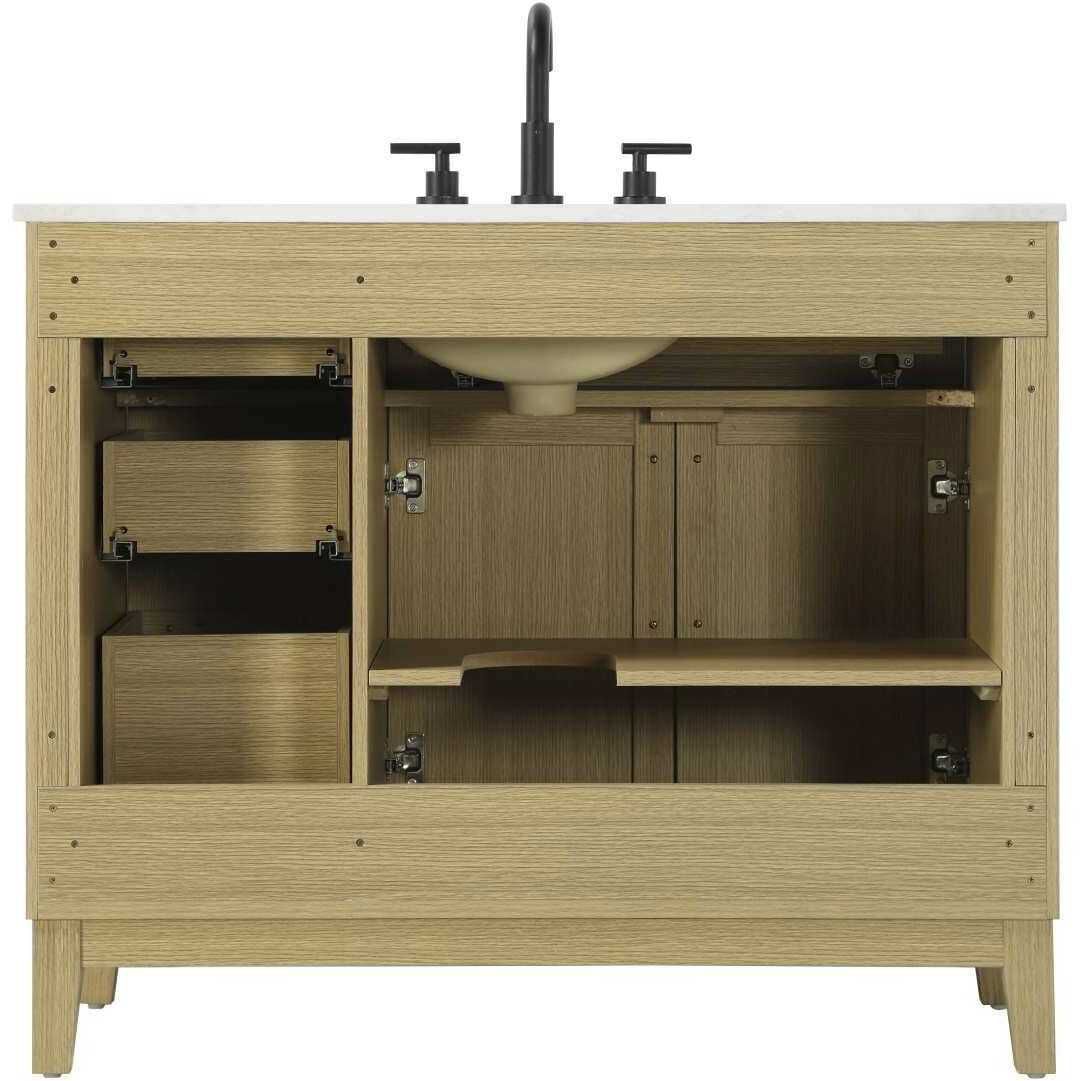 Virginia 42 X 35 inch Honey Brown Bathroom Vanity Cabinet