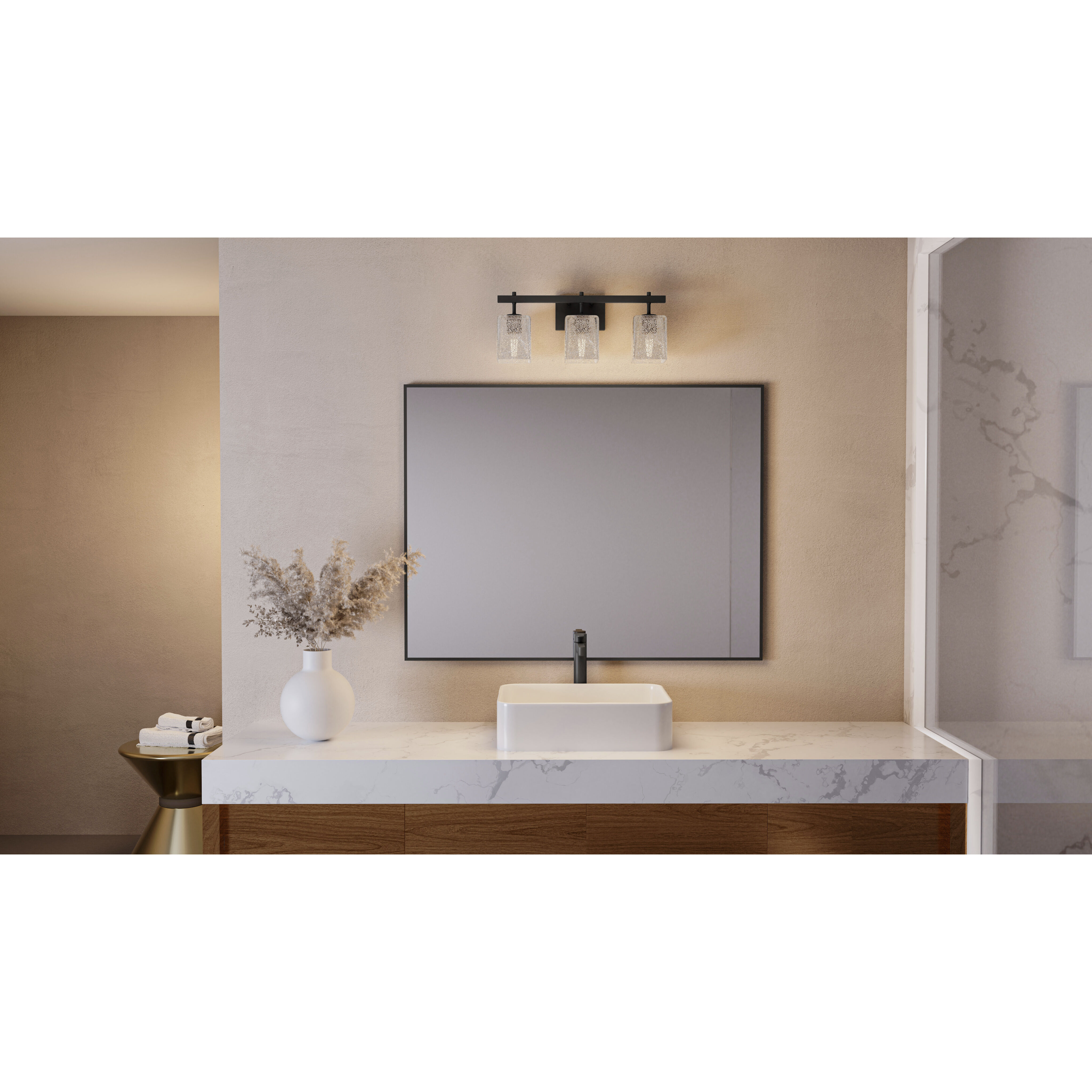 Brenthouse 3 Light 22.5 inch Matte Black Bath Light Wall Light, Large