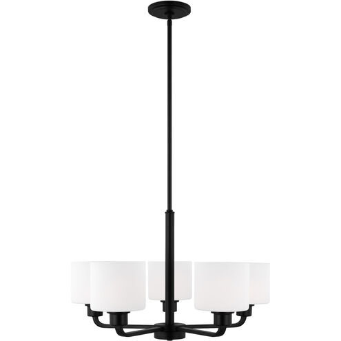 Canfield 5 Light 23.88 inch Midnight Black Chandelier Ceiling Light