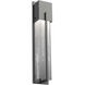 Outdoor Square Motif LED Argento Grey Outdoor Sconce in Frosted Granite