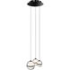 Cyllindra LED 11.8 inch Black Chrome Chandelier Ceiling Light in Black/Chrome, dweLED