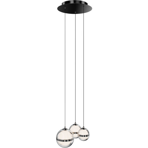 Cyllindra LED 11.8 inch Black Chrome Chandelier Ceiling Light in Black/Chrome, dweLED