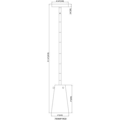 Kira 1 Light 5 inch Matte Black Pendant Ceiling Light