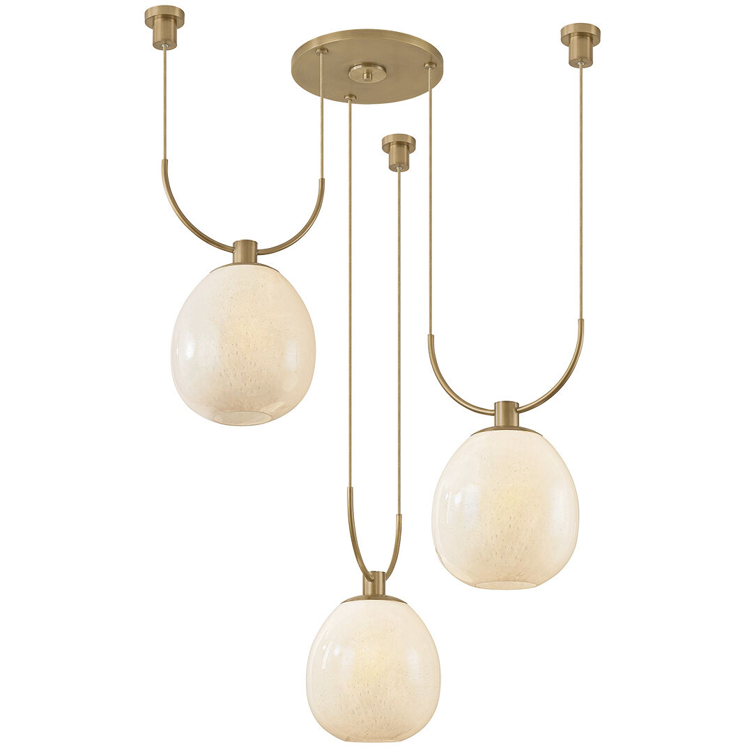 Jove 3 Light 35.5 inch Patina Brass Chandelier Ceiling Light