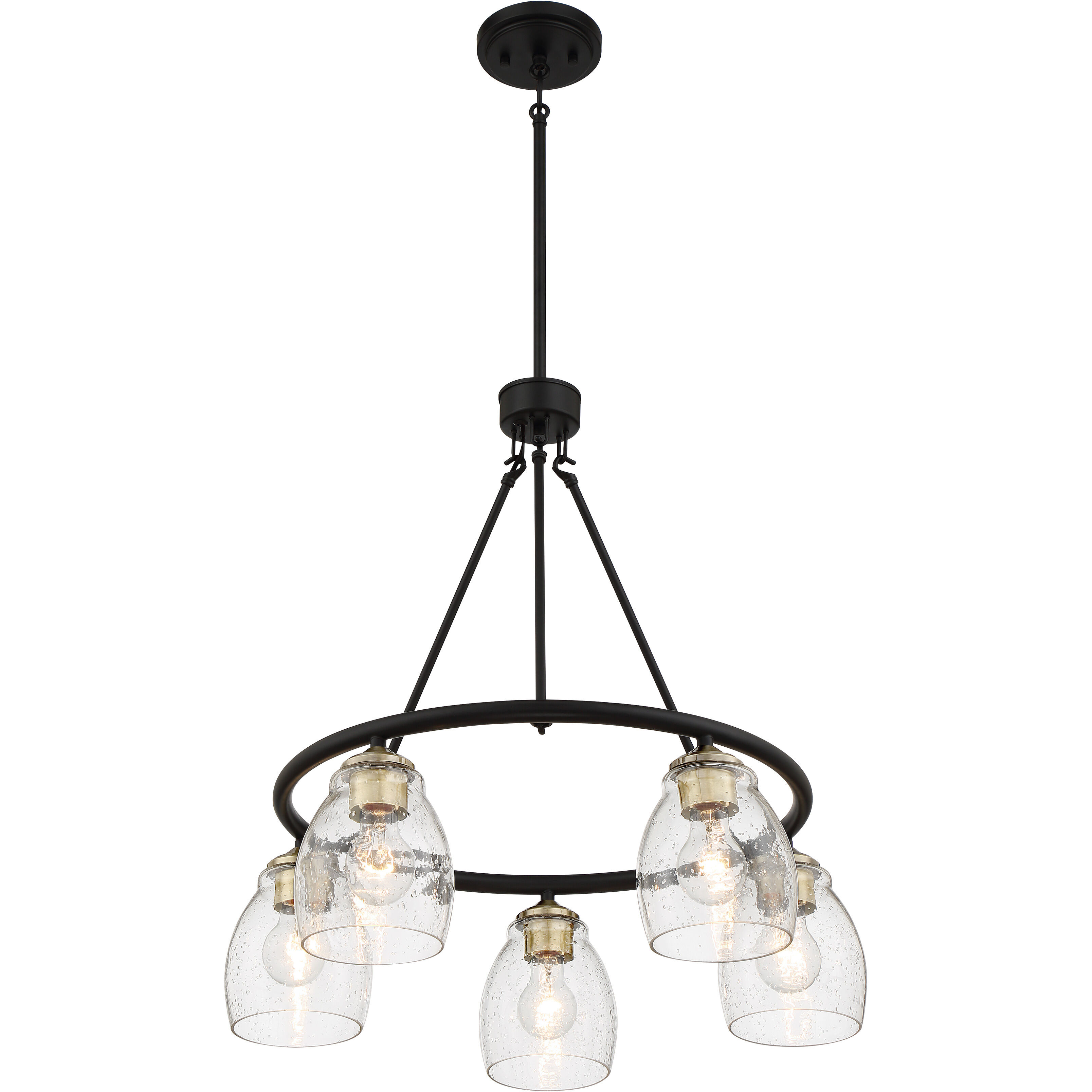 Winsley 5 Light 24 inch Coal And Stained Brass Chandelier Ceiling Light in Coal/Stained Brass