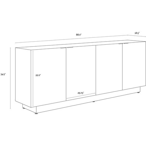 Calvosa 88 X 18.5 inch Bronze / Black Sideboard