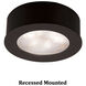 LED Button Light 24 LED 2 inch Brushed Nickel Puck Light in 2700K