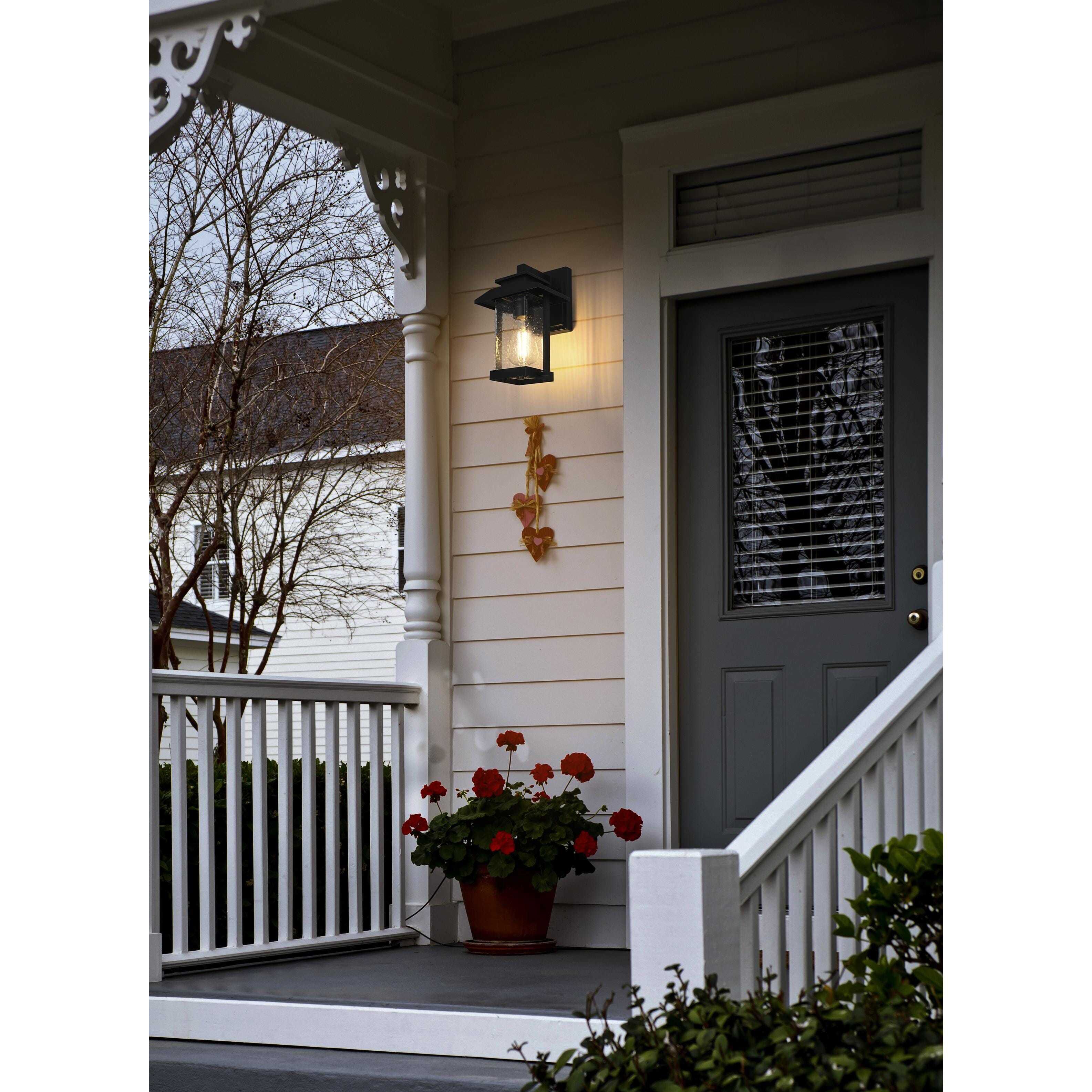 Tioga 1 Light 12 inch Black Outdoor Wall Sconce