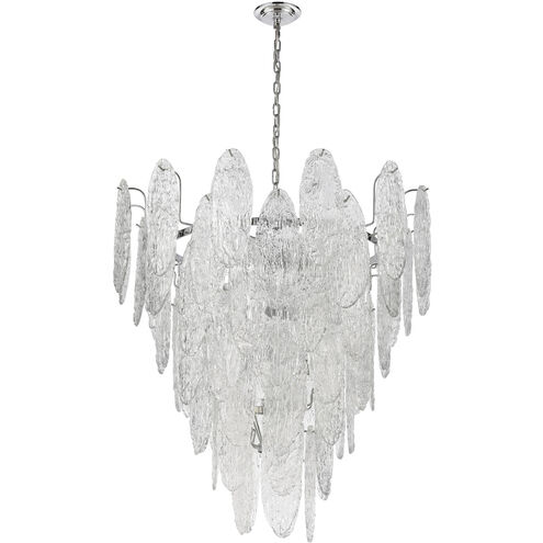 Frozen Cascade 13 Light 34 inch Polished Chrome Chandelier Ceiling Light
