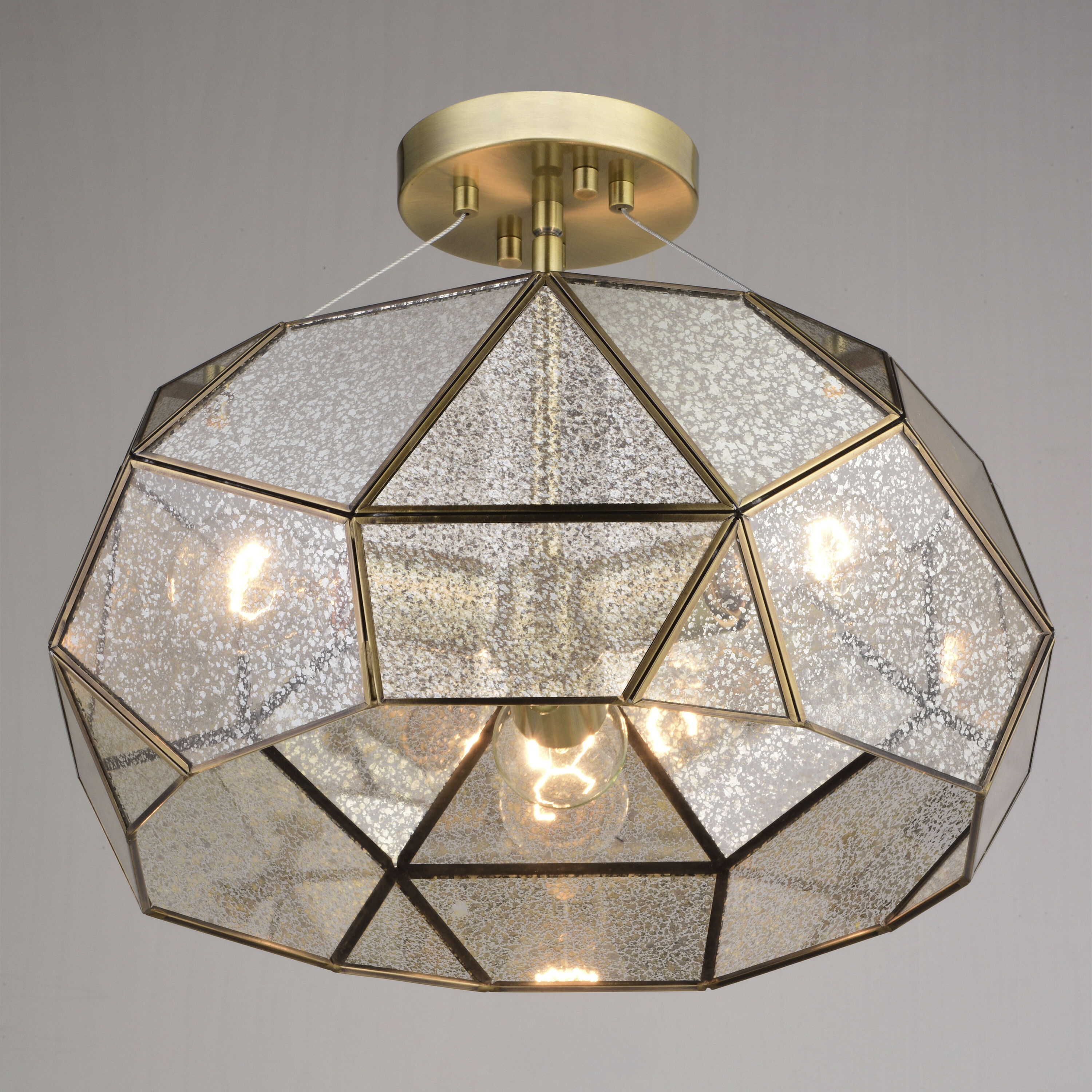 Euclid LED 16 inch Aged Brass Semi-Flush Mount Ceiling Light