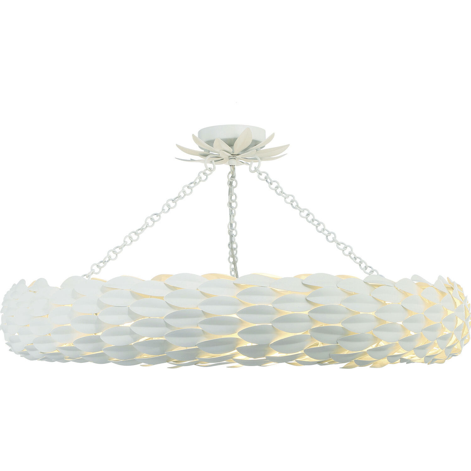 Broche 8 Light 33.5 inch Matte White Semi Flush Ceiling Light