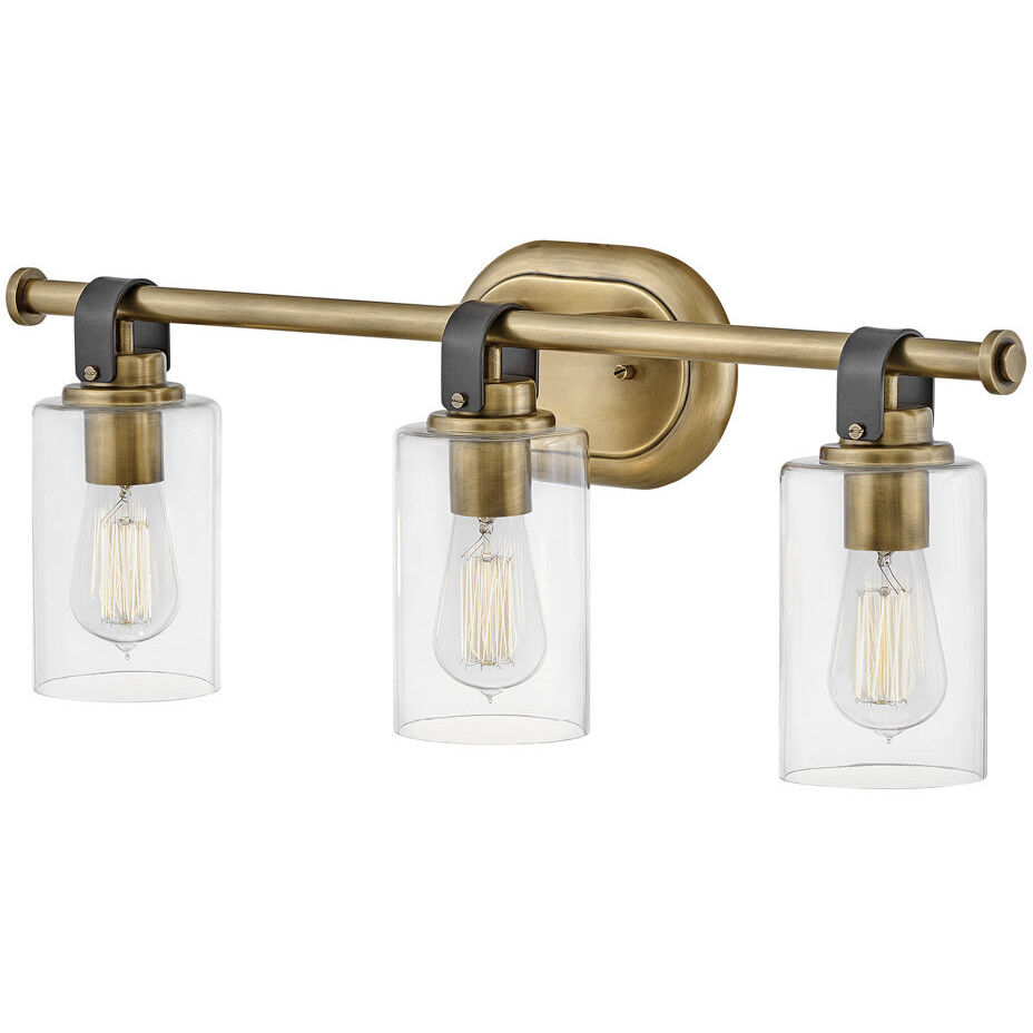 Halstead 3 Light 24 inch Heritage Brass Vanity Light Wall Light
