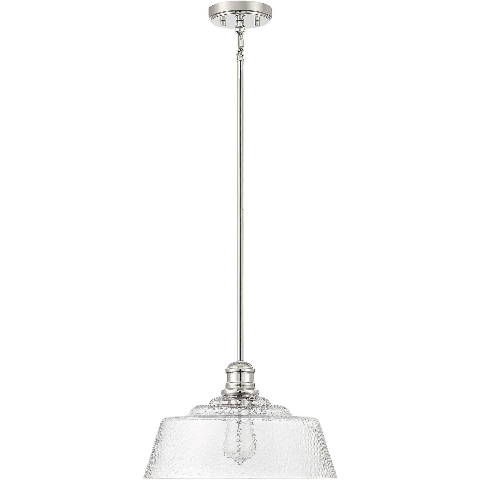 Vintage 1 Light 15 inch Polished Nickel Pendant Ceiling Light