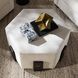 Ivonne 18 inch White and Ebony with Antique Brass Ottoman