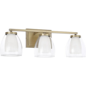 Joss 3 Light 25.5 inch Aged Brass Vanity Light Wall Light