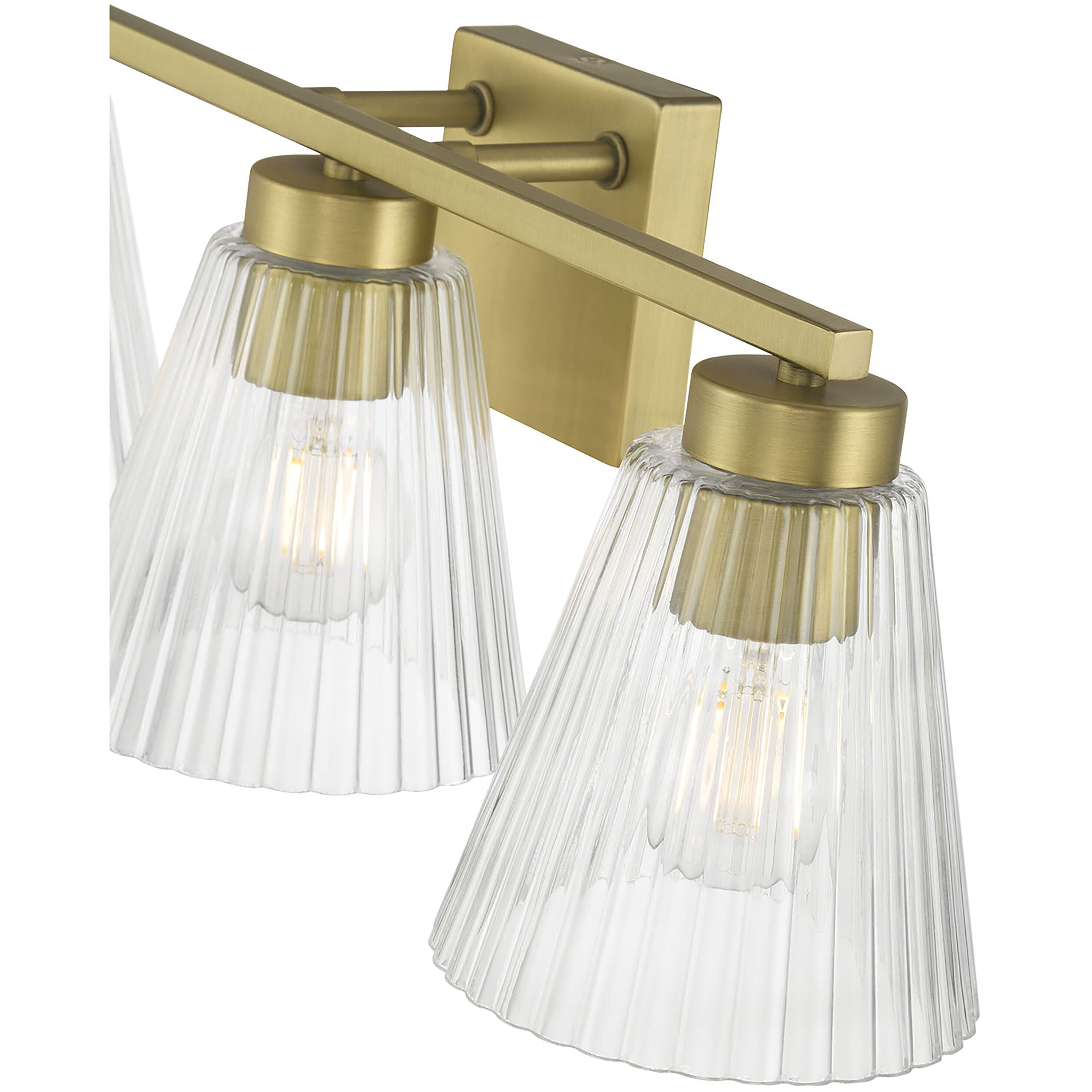 Riville 3 Light 22.75 inch Vintage Brass Bathroom Vanity Light Wall Light