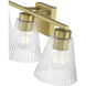 Riville 3 Light 22.75 inch Vintage Brass Bathroom Vanity Light Wall Light