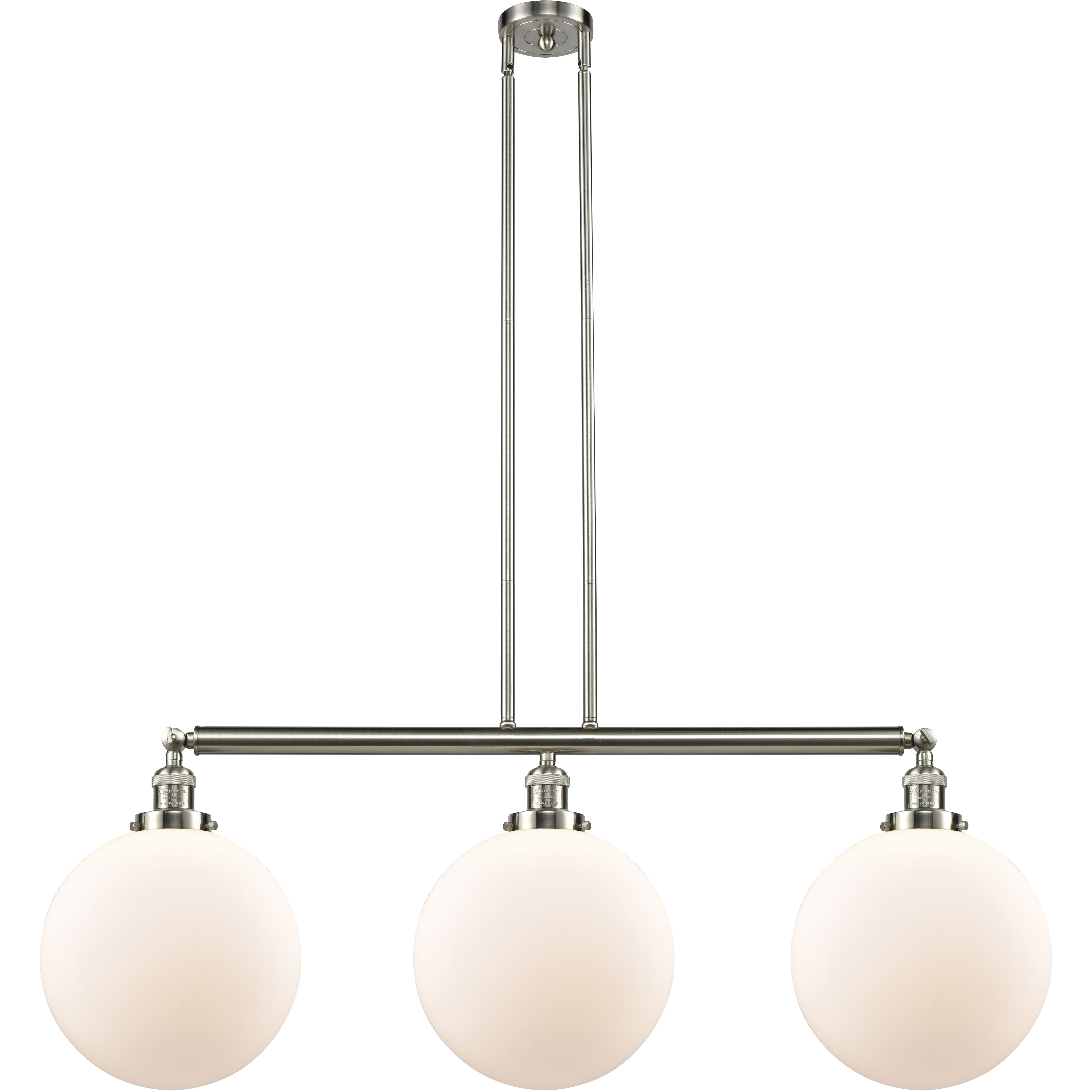 Franklin Restoration XX-Large Beacon LED 44 inch Brushed Satin Nickel Island Light Ceiling Light in Matte White Glass, Franklin Restoration