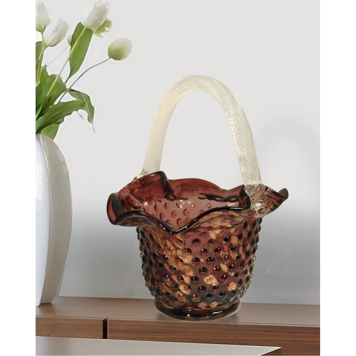 Evelyn 11 X 8 inch Hand Blown Art Glass Home Accent