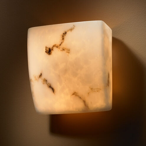 Lumenaria 2 Light 8 inch Faux Alabaster ADA Wall Sconce Wall Light in Incandescent