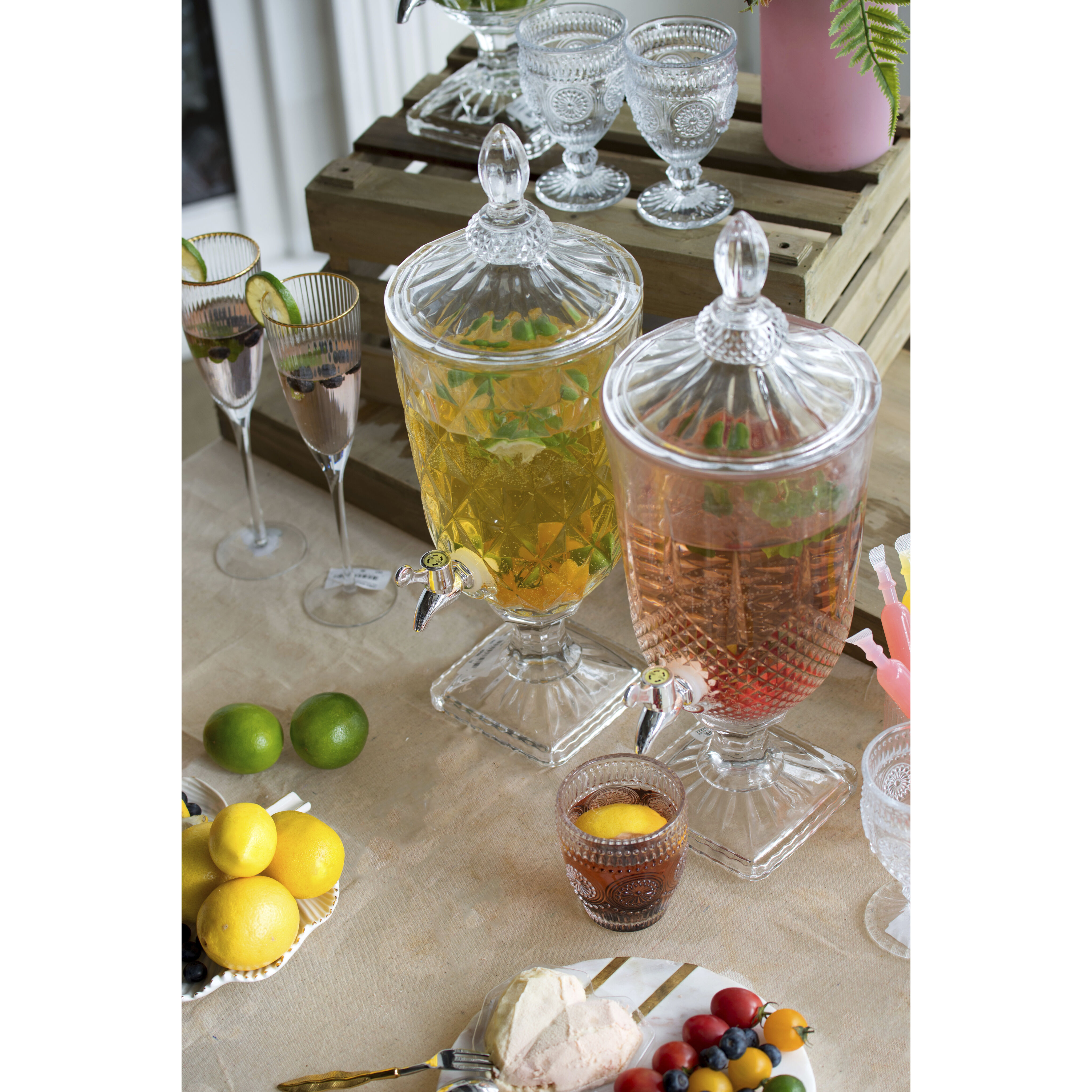 Anita Clear and Polished Silver Drink Dispenser