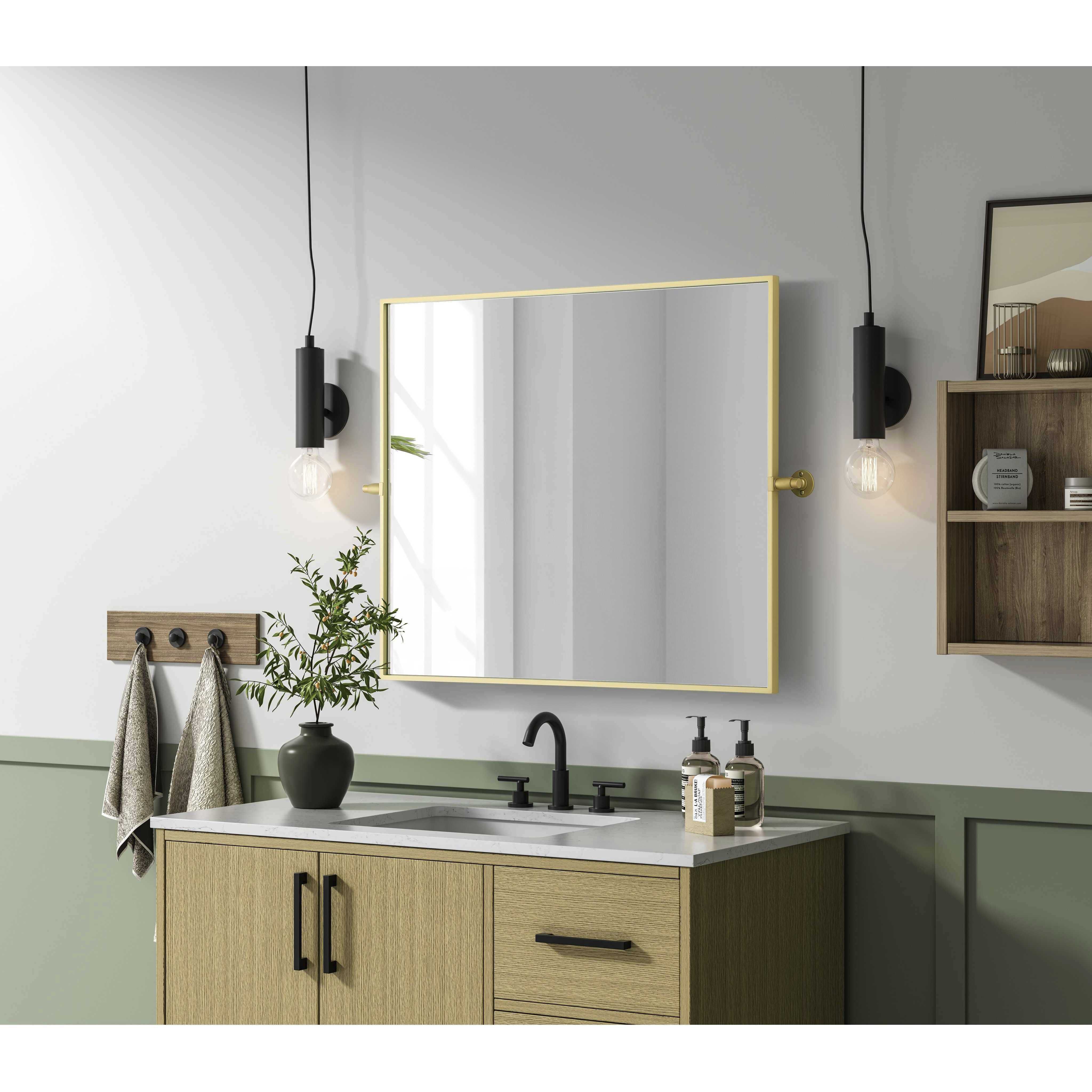 Amoura 36 X 30 inch Brass Mirror