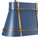 Brasserie 3 Light 32.5 inch French Blue and Heritage Bronze Linear Pendant Ceiling Light