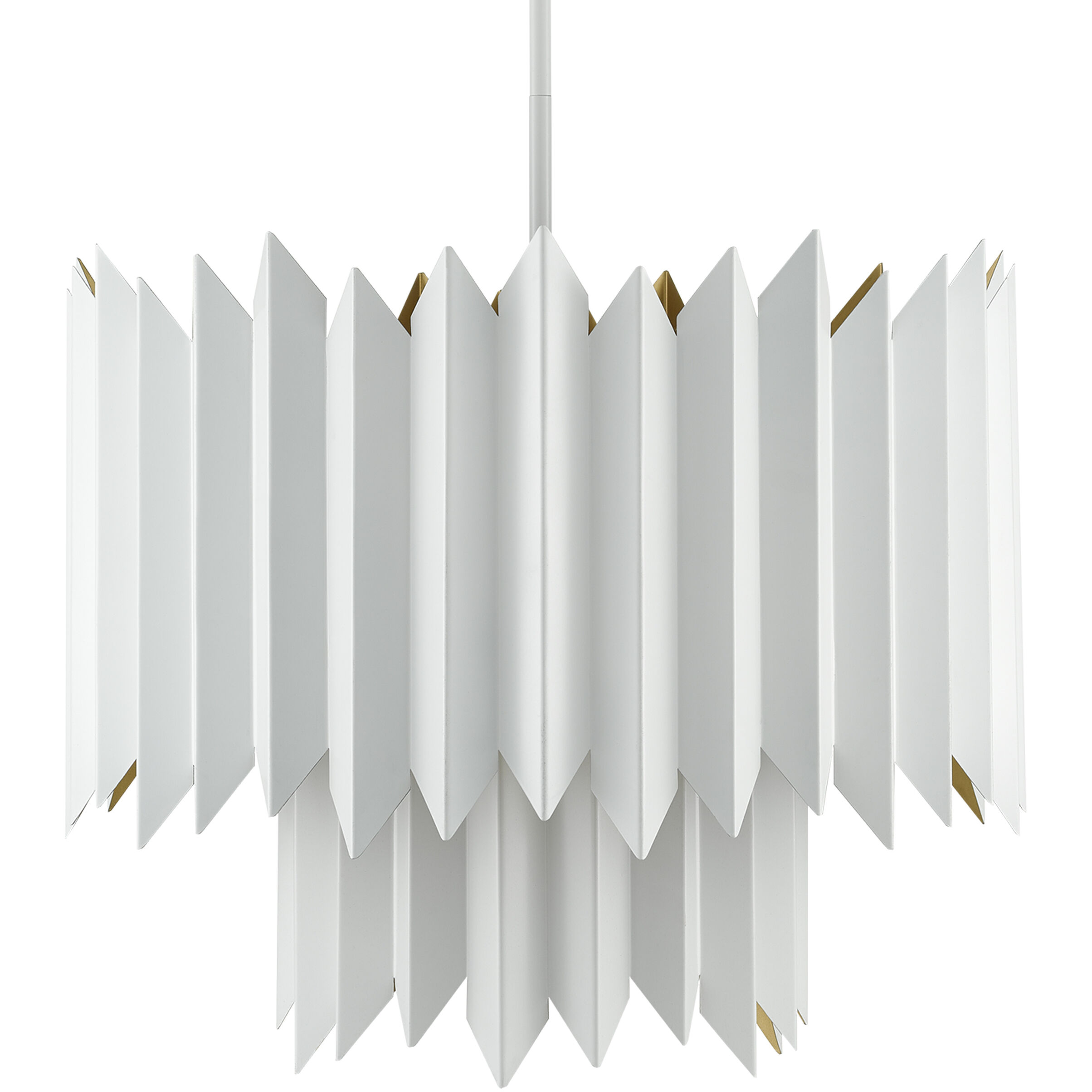 Syrie 5 Light 25.5 inch Sugar White/Painted Contemporary Gold Chandelier Ceiling Light
