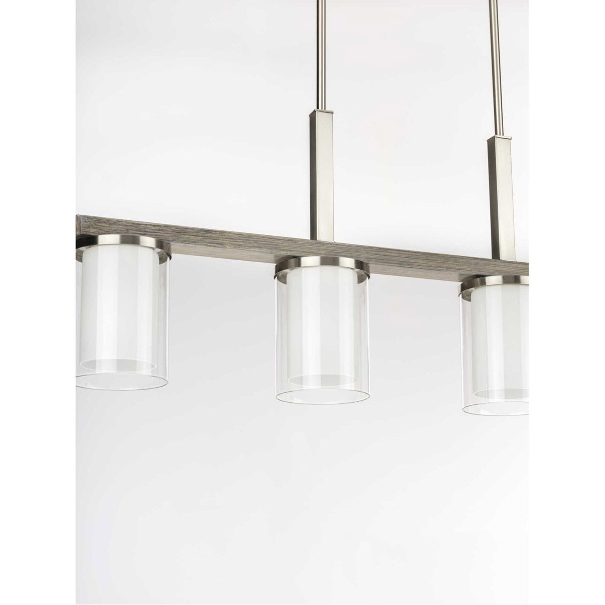 Beaches 4 Light 38 inch Brushed Nickel Linear Chandelier Ceiling Light